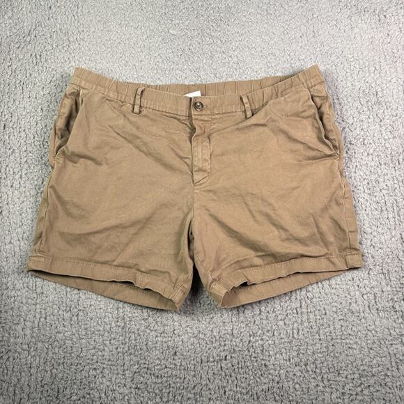 Bearbottom Shorts Mens XL Brown Stretch 5.5” Chino Elastic Waist Stretch Pockets - Picture 1 of 6